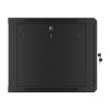 Lanberg WF01-6609-00B 19" 9U SZÉL:600mm MÉLY:600mm MAG:512mm lapraszerelt fémajtós fekete fali rack szekrény