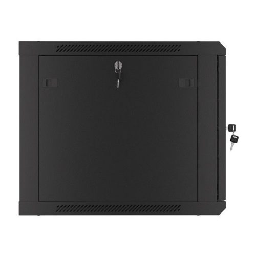 Lanberg WF01-6609-00B 19" 9U SZÉL:600mm MÉLY:600mm MAG:512mm lapraszerelt fémajtós fekete fali rack szekrény