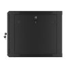 Lanberg WF01-6609-00B 19" 9U SZÉL:600mm MÉLY:600mm MAG:512mm lapraszerelt fémajtós fekete fali rack szekrény