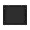 Lanberg WF01-6609-00B 19" 9U SZÉL:600mm MÉLY:600mm MAG:512mm lapraszerelt fémajtós fekete fali rack szekrény