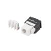 Lanberg KSUA-2000 Cat.6A UTP 180°-os szerszám nélkül szerelhető árnyékolatlan RJ45 Keystone jack