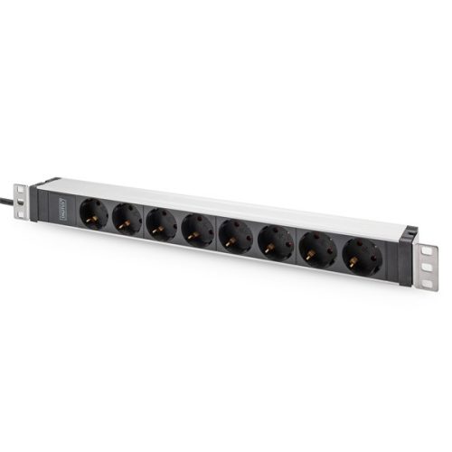 DIGITUS DN-95428 1U rack alu 8 schuko dugaljas C20-as tápcsatlakozós hálózati elosztó