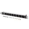 DIGITUS DN-95428 1U rack alu 8 schuko dugaljas C20-as tápcsatlakozós hálózati elosztó