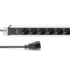 DIGITUS DN-95428 1U rack alu 8 schuko dugaljas C20-as tápcsatlakozós hálózati elosztó