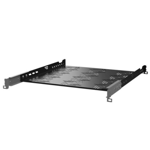 Stalflex B-RSA19-1U-450B 19" 1U 450mm mély 4 ponton rögzíthető fekete fix tálca