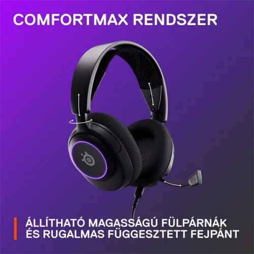 Steelseries Arctis Nova 3 fekete gamer headset
