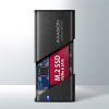 Axagon EEM2-SB2 USB-C 3.2 Gen 2 - M.2 NVMe/SATA fekete csavar nélküli külső SSD ház