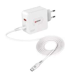 Skross 48W PD USB A/USB C fehér gyorstöltő + USB C kábel