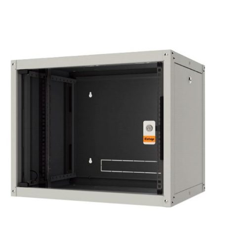 Legrand EVO12U6060P Evoline+ 19" 12U 600x600mm levehető oldallapos üvegajtós egyrészes fali rack szekrény