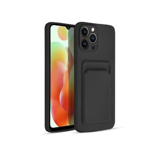 Haffner PT-6628 Xiaomi Redmi Note 12 Pro 5G/Poco X5 Pro 5G fekete szilikon hátlap kártyatartóval