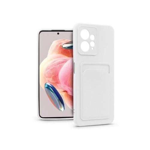 Haffner PT-6728 Xiaomi Redmi Note 12 4G fehér szilikon hátlap kártyatartóval