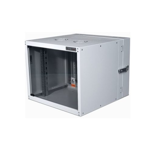 Legrand EVO4U6045 19" 4U SZÉL:600 MÉLY:450 MAG:270 szürke egyrészes, üvegajtós komplett fali rack szekrény Evoline