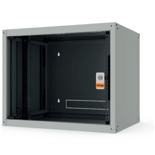 Legrand EVO4U6045 19" 4U SZÉL:600 MÉLY:450 MAG:270 szürke egyrészes, üvegajtós komplett fali rack szekrény Evoline