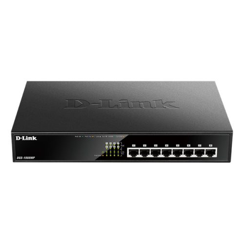 D-Link DGS-1008MP 8port GbE LAN nem menedzselhető PoE switch