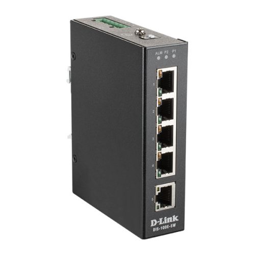 D-Link DIS-100E-5W 5x10/100 FE LAN port nem menedzselhető ipari switch