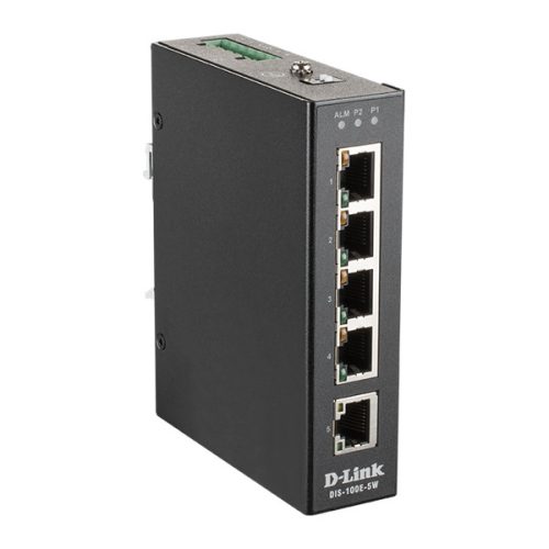 D-Link DIS-100E-5W 5x10/100 FE LAN port nem menedzselhető ipari switch