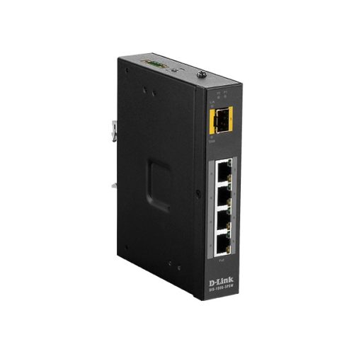 D-Link DIS-100G-5PSW 4x GbE PoE LAN 1x GbE SFP port nem menedzselhető PoE ipari switch