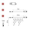 Emos D1CC03 CNT 2,5m 100LED IP44 12W időzítős hideg fehér jégcsapok kezdő készlet