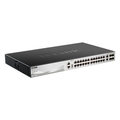 D-Link DGS-3130-30TS/E 24xGbE LAN 2x10GbE LAN 4xSFP+ port L3 menedzselhető switch