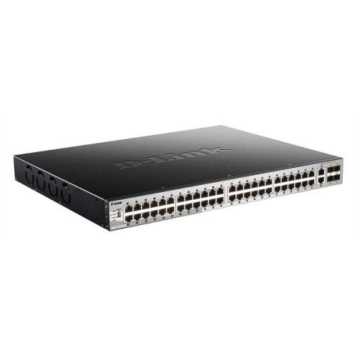 D-Link DGS-3130-54PS/E 48xGbE PoE LAN 2x10GbE LAN 4xSFP+ port L3 menedzselhető PoE switch