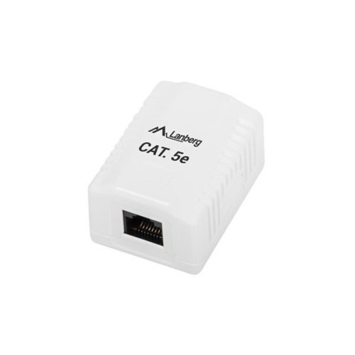 Lanberg OU5-0001-W Cat.5e UTP 1xRJ45 szimpla árnyékolatlan fali aljzat