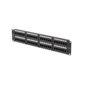   Lanberg PPU6-2048-B 19" 2U 48port Cat.6 UTP árnyékolatlan fekete patch panel