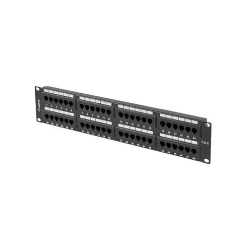 Lanberg PPU6-2048-B 19" 2U 48port Cat.6 UTP árnyékolatlan fekete patch panel
