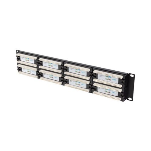 Lanberg PPU6-2048-B 19" 2U 48port Cat.6 UTP árnyékolatlan fekete patch panel