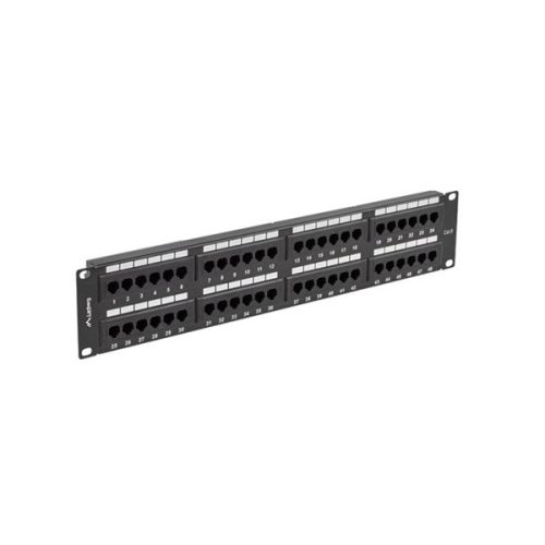 Lanberg PPU6-2048-B 19" 2U 48port Cat.6 UTP árnyékolatlan fekete patch panel