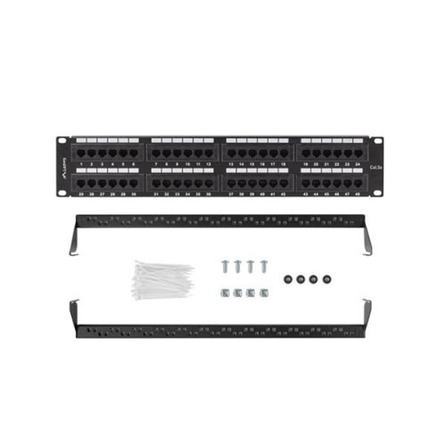 Lanberg PPU5-2048-B 19" 2U 48port Cat.5e UTP árnyékolatlan fekete patch panel