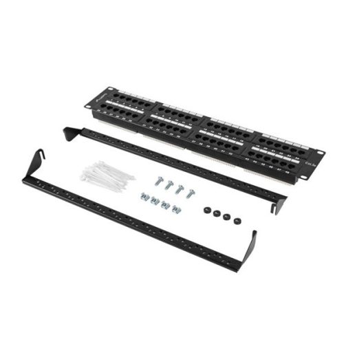 Lanberg PPU5-2048-B 19" 2U 48port Cat.5e UTP árnyékolatlan fekete patch panel