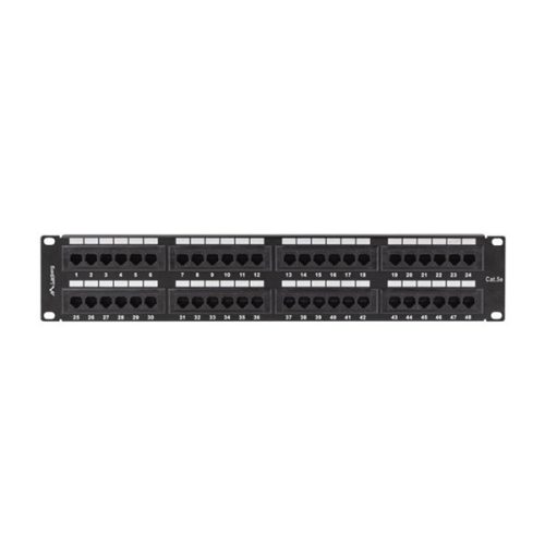 Lanberg PPU5-2048-B 19" 2U 48port Cat.5e UTP árnyékolatlan fekete patch panel