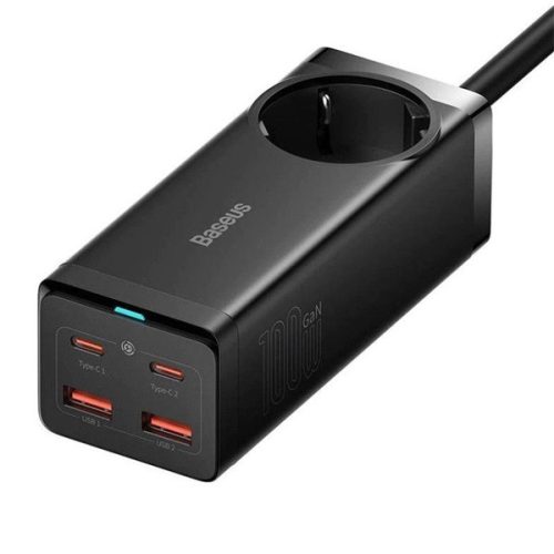 Baseus PSZM000401 GaN3 Pro 100W 2xUSB/2xUSB C/AC fekete töltő