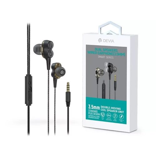 Devia ST365171 Smart Dual Speakers fekete mikrofonos fülhallgató