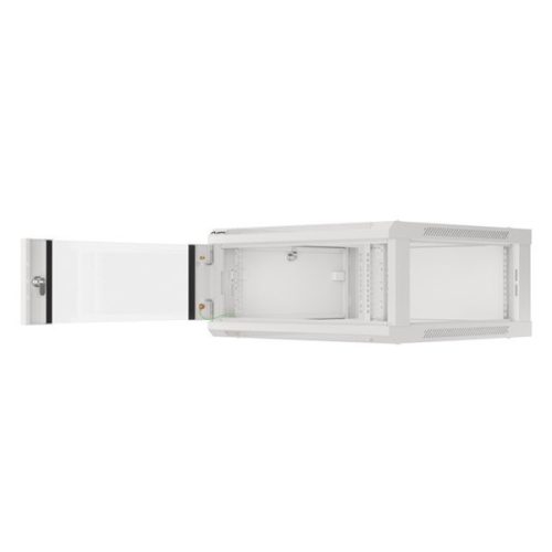 Lanberg WF01-6604-10S 19" 4U SZÉL:600mm MÉLY:600mm MAG:290mm lapraszerelt üvegajtós szürke fali rack szekrény