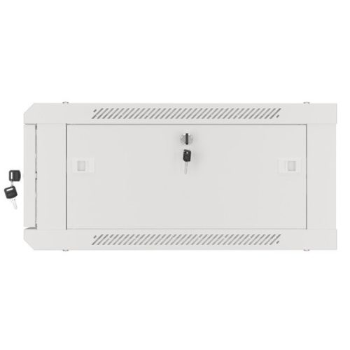 Lanberg WF01-6604-10S 19" 4U SZÉL:600mm MÉLY:600mm MAG:290mm lapraszerelt üvegajtós szürke fali rack szekrény