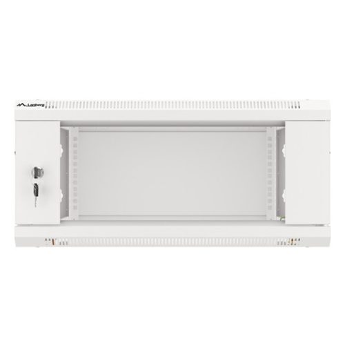 Lanberg WF01-6604-10S 19" 4U SZÉL:600mm MÉLY:600mm MAG:290mm lapraszerelt üvegajtós szürke fali rack szekrény