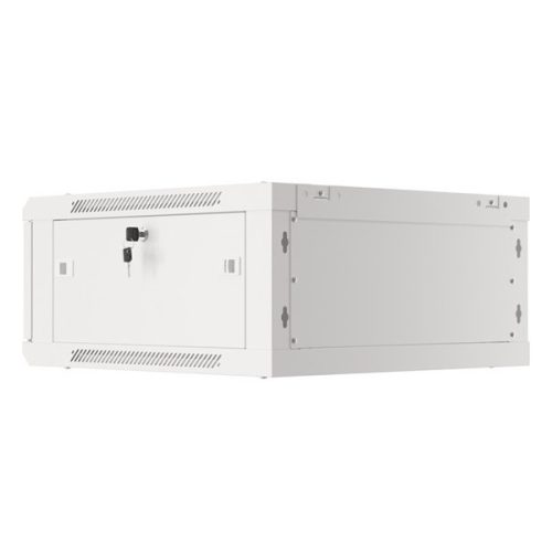 Lanberg WF01-6604-10S 19" 4U SZÉL:600mm MÉLY:600mm MAG:290mm lapraszerelt üvegajtós szürke fali rack szekrény