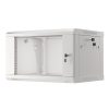 Lanberg WF01-6406-10S 19" 6U SZÉL:600mm MÉLY:450mm MAG:379mm lapraszerelt üvegajtós szürke fali rack szekrény