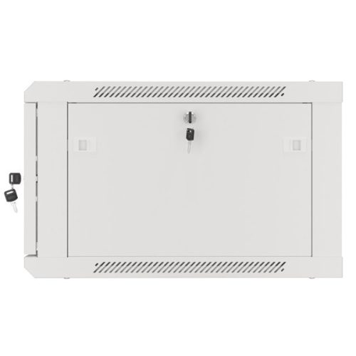 Lanberg WF01-6606-10S 19" 6U SZÉL:600mm MÉLY:600mm MAG:379mm lapraszerelt üvegajtós szürke fali rack szekrény