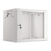 Lanberg WF01-6606-10S 19" 9U SZÉL:600mm MÉLY:450mm MAG:512mm lapraszerelt üvegajtós szürke fali rack szekrény