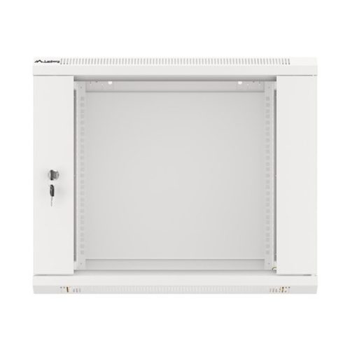 Lanberg WF01-6606-10S 19" 9U SZÉL:600mm MÉLY:450mm MAG:512mm lapraszerelt üvegajtós szürke fali rack szekrény
