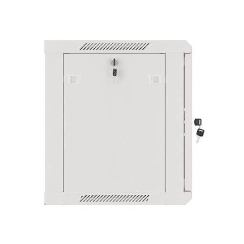 Lanberg WF01-6606-10S 19" 9U SZÉL:600mm MÉLY:450mm MAG:512mm lapraszerelt üvegajtós szürke fali rack szekrény
