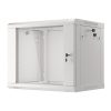 Lanberg WF01-6606-10S 19" 9U SZÉL:600mm MÉLY:450mm MAG:512mm lapraszerelt üvegajtós szürke fali rack szekrény
