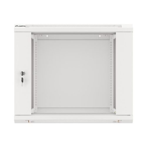 Lanberg WF01-6609-10S 19" 9U SZÉL:600mm MÉLY:600mm MAG:512mm lapraszerelt üvegajtós szürke fali rack szekrény