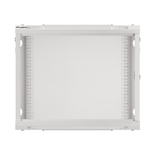 Lanberg WF01-6609-10S 19" 9U SZÉL:600mm MÉLY:600mm MAG:512mm lapraszerelt üvegajtós szürke fali rack szekrény