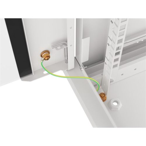 Lanberg WF01-6609-10S 19" 9U SZÉL:600mm MÉLY:600mm MAG:512mm lapraszerelt üvegajtós szürke fali rack szekrény