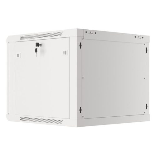 Lanberg WF01-6609-10S 19" 9U SZÉL:600mm MÉLY:600mm MAG:512mm lapraszerelt üvegajtós szürke fali rack szekrény