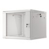 Lanberg WF01-6609-10S 19" 9U SZÉL:600mm MÉLY:600mm MAG:512mm lapraszerelt üvegajtós szürke fali rack szekrény