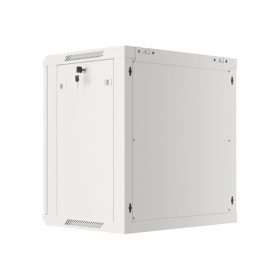   Lanberg WF01-6412-10S 19" 12U SZÉL:600mm MÉLY:450mm MAG:645mm lapraszerelt üvegajtós szürke fali rack szekrény